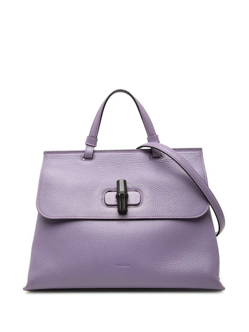 Gucci Pre-Owned 2000-2015 Medium Leather Bamboo Daily satchel - Viola