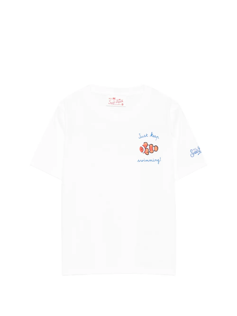 MC2 Saint Barth Kids Portofino Jr T-shirt met borduurwerk Wit