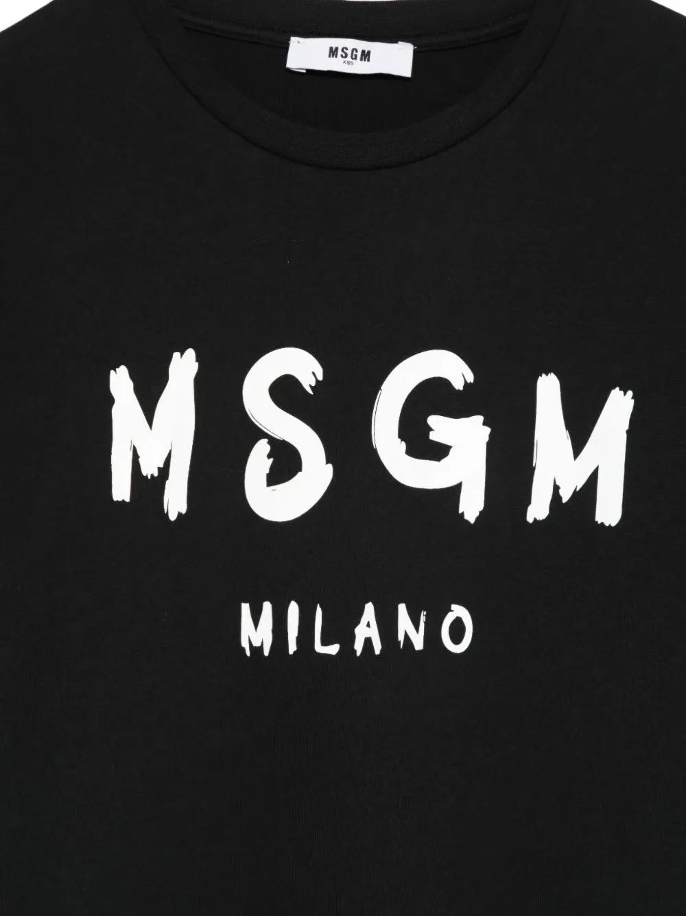 MSGM Kids Katoenen T-shirt met logoprint Zwart