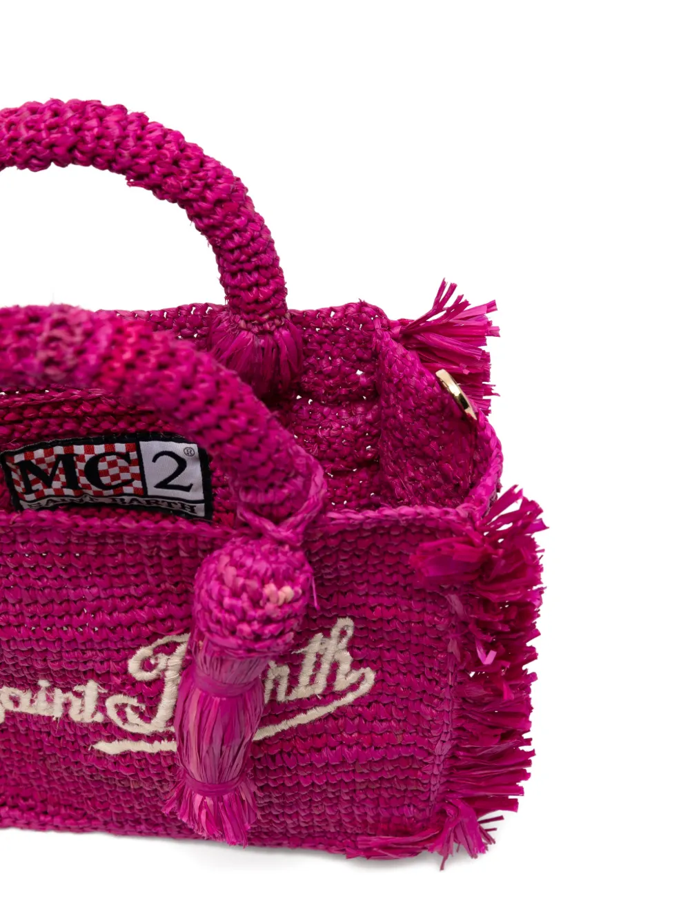 MC2 Saint Barth Vanity kleine shopper met geborduurd logo en franje Roze