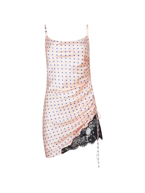 Fleur Du Mal lace-trimmed dotted mini dress
