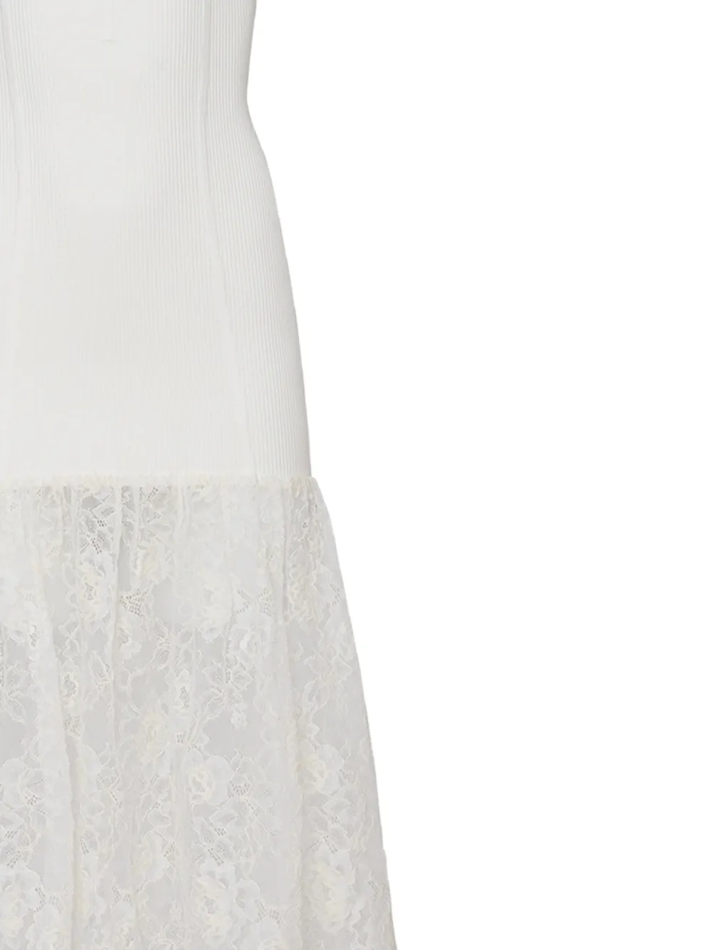 Fleur Du Mal Jolie maxi-jurk met kanten afwerking Wit