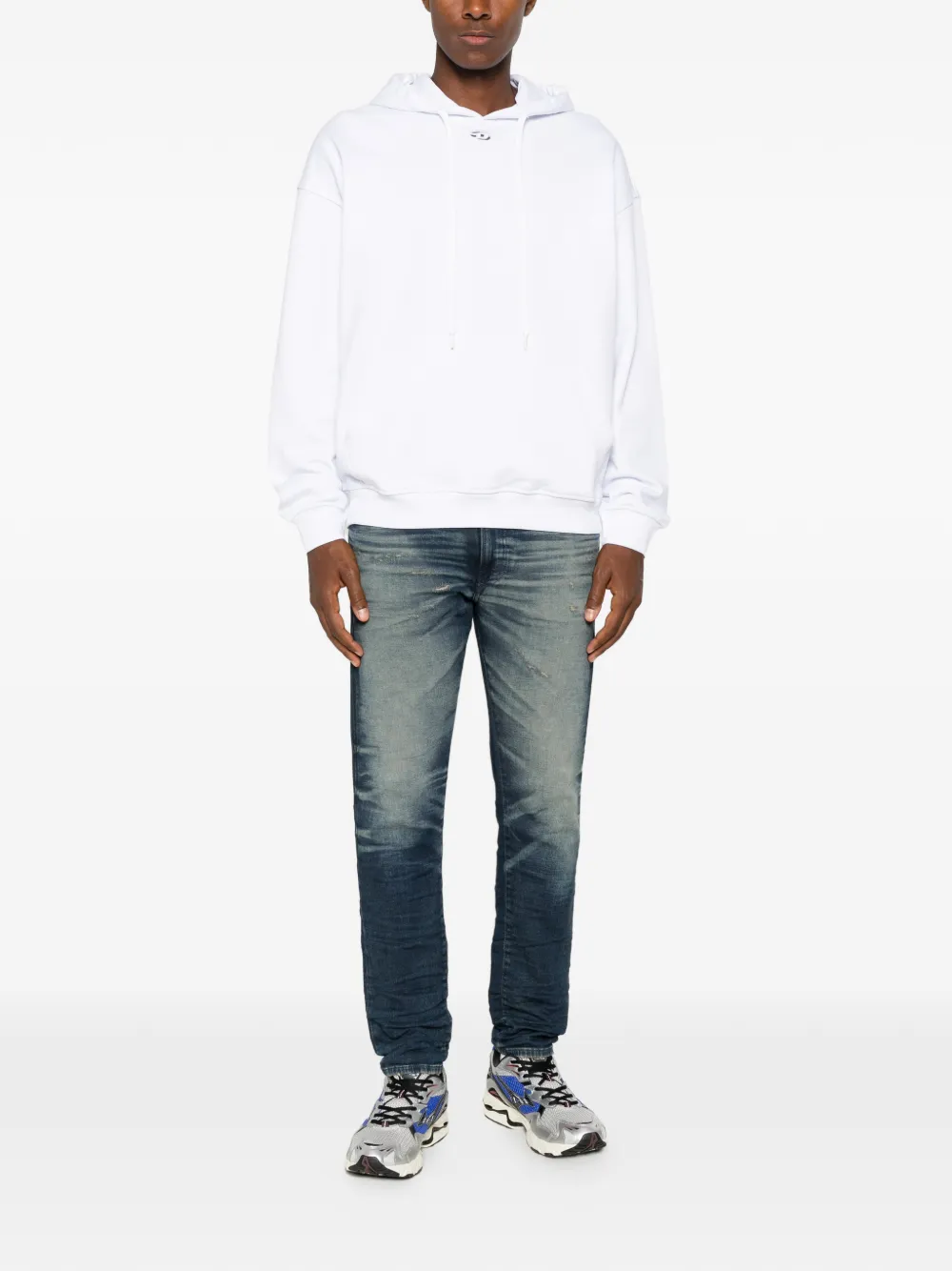 Diesel Hoodie met trekkoord Wit