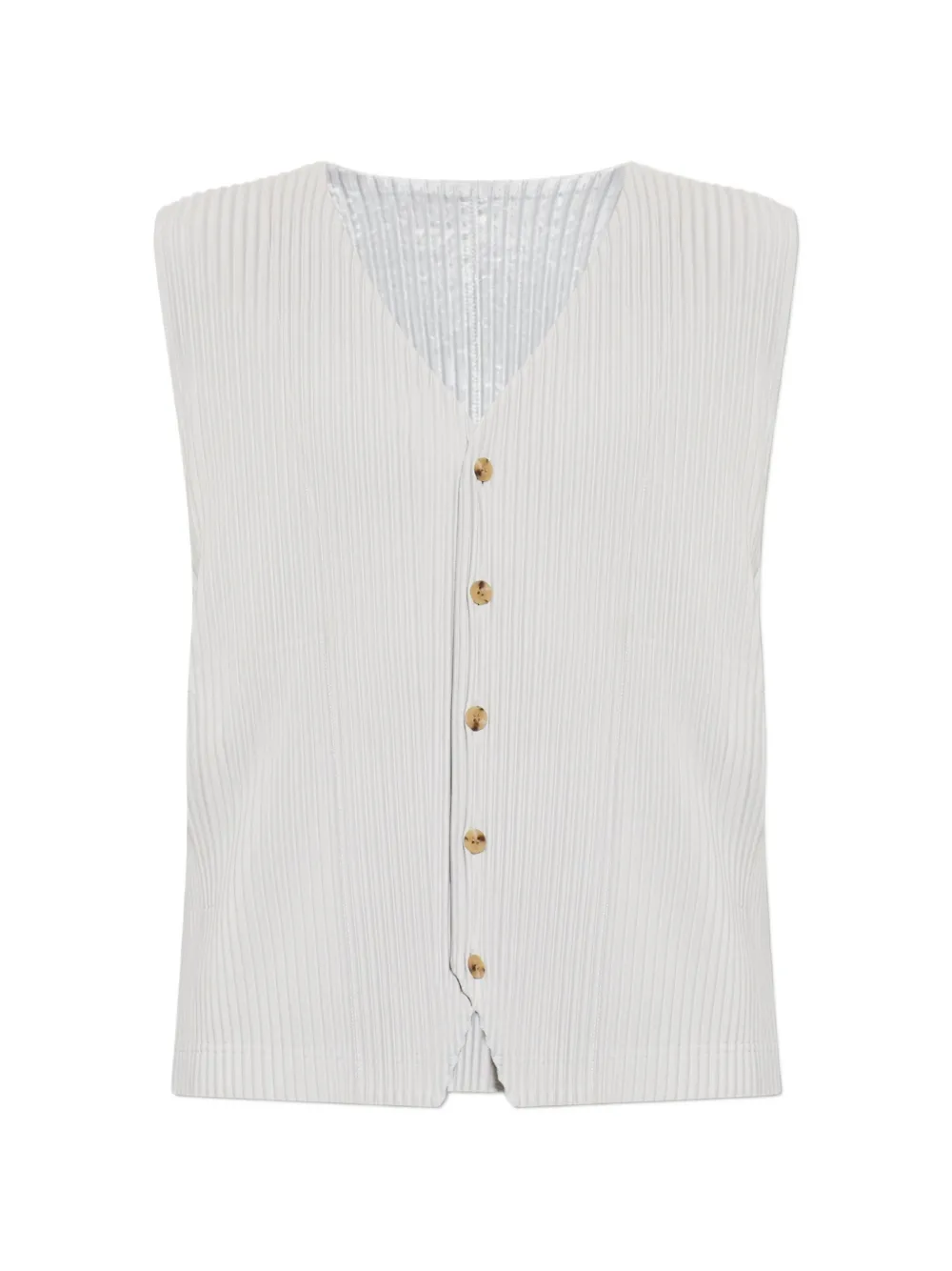 Homme Plissé Issey Miyake pleated button-up vest - Grau