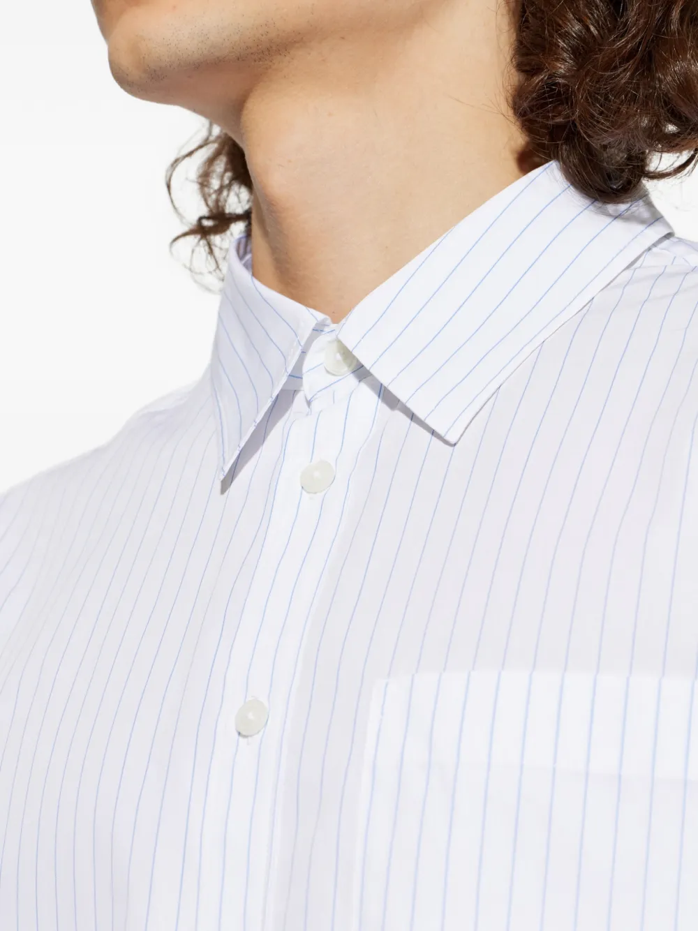 rag & bone Overhemd met krijtstreep en zakdetail Wit