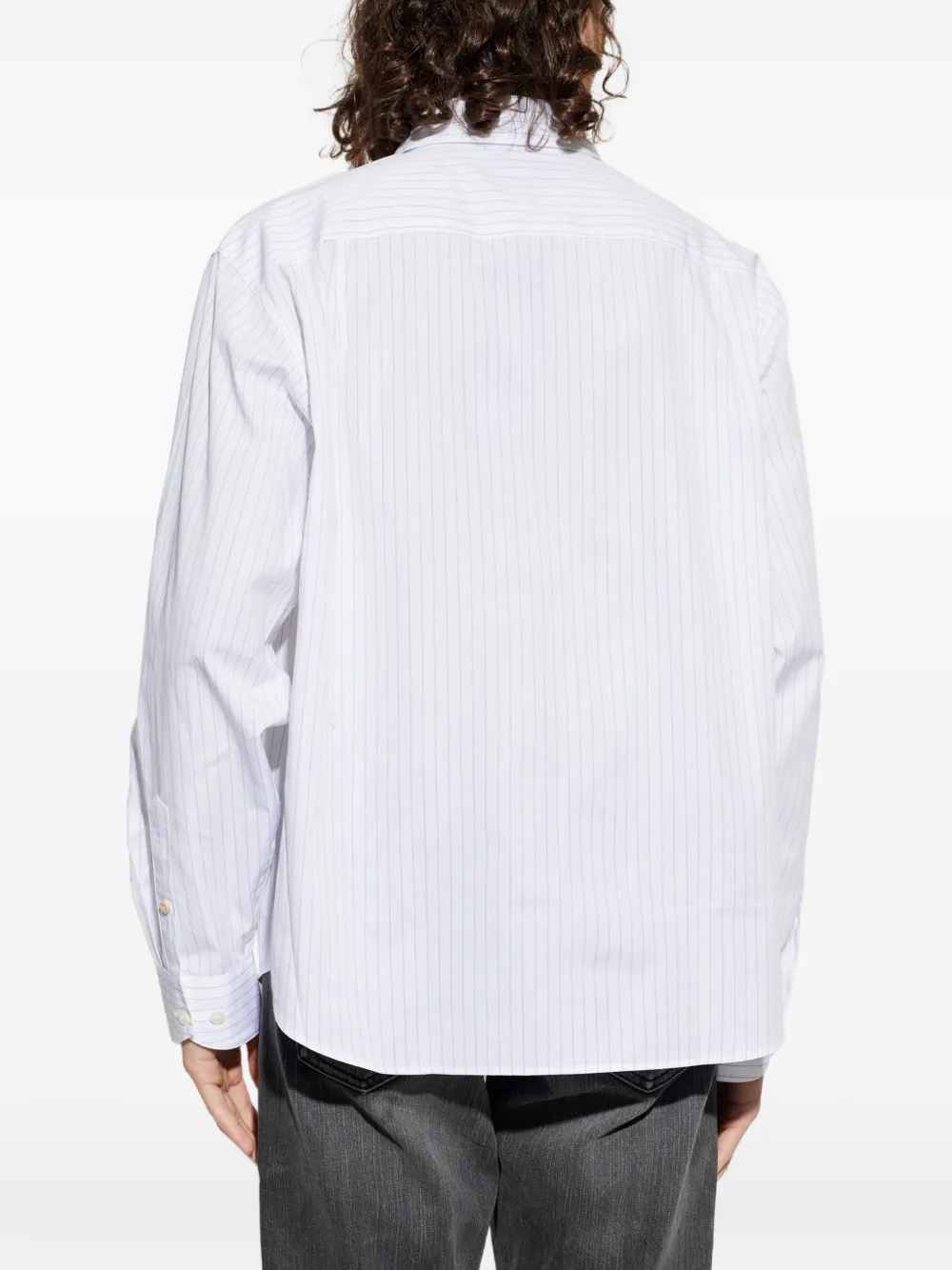 rag & bone Overhemd met krijtstreep en zakdetail Wit