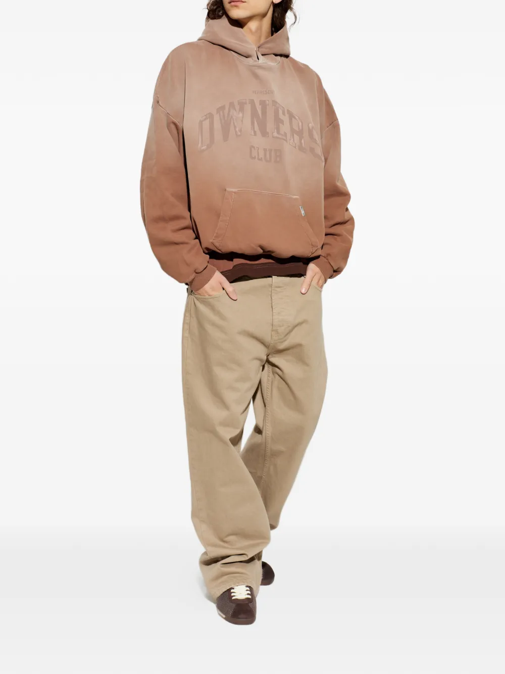 Represent Hoodie met logoprint Bruin