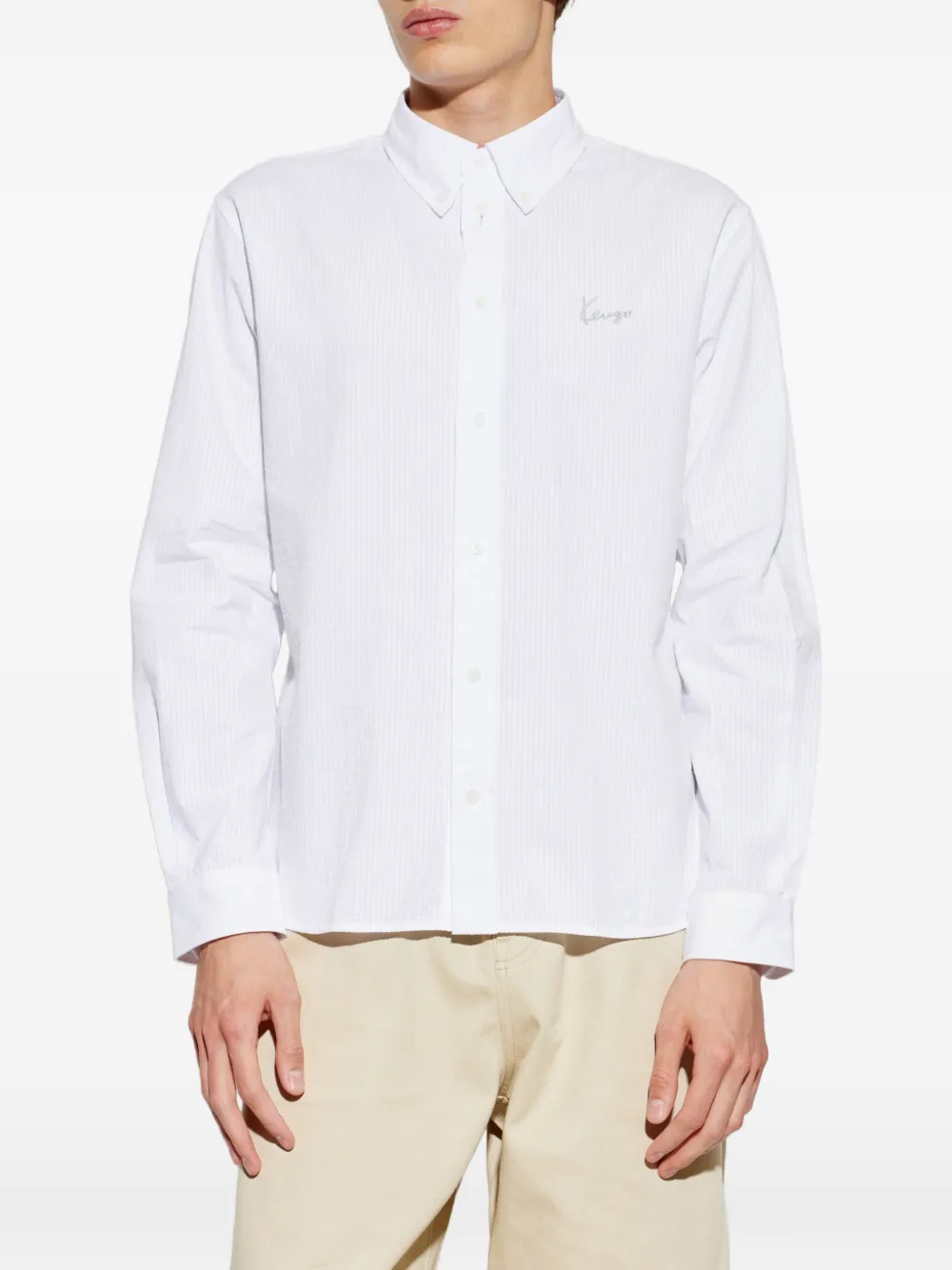 Kenzo Overhemd met geborduurd logo Wit