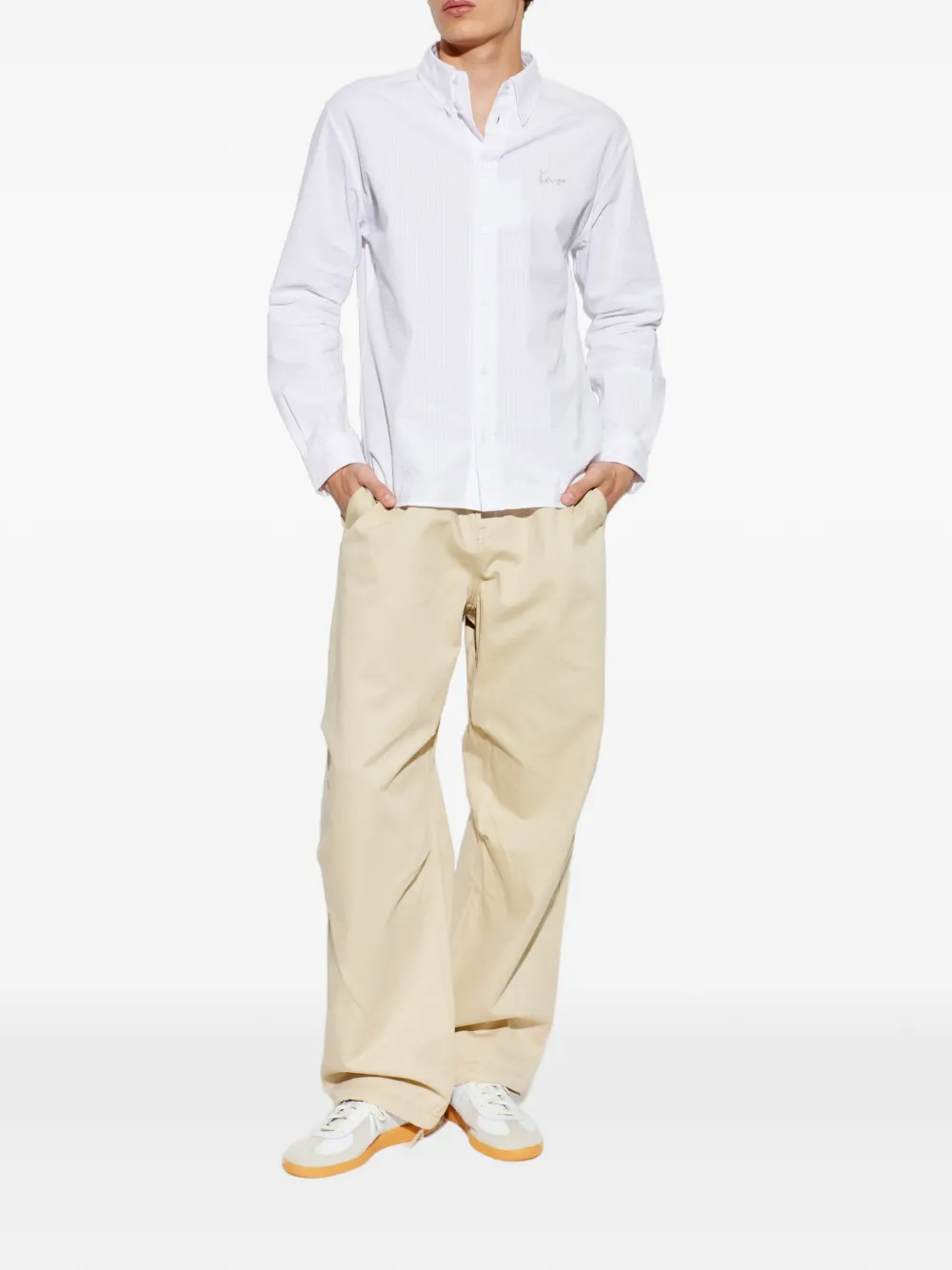 Kenzo Overhemd met geborduurd logo Wit