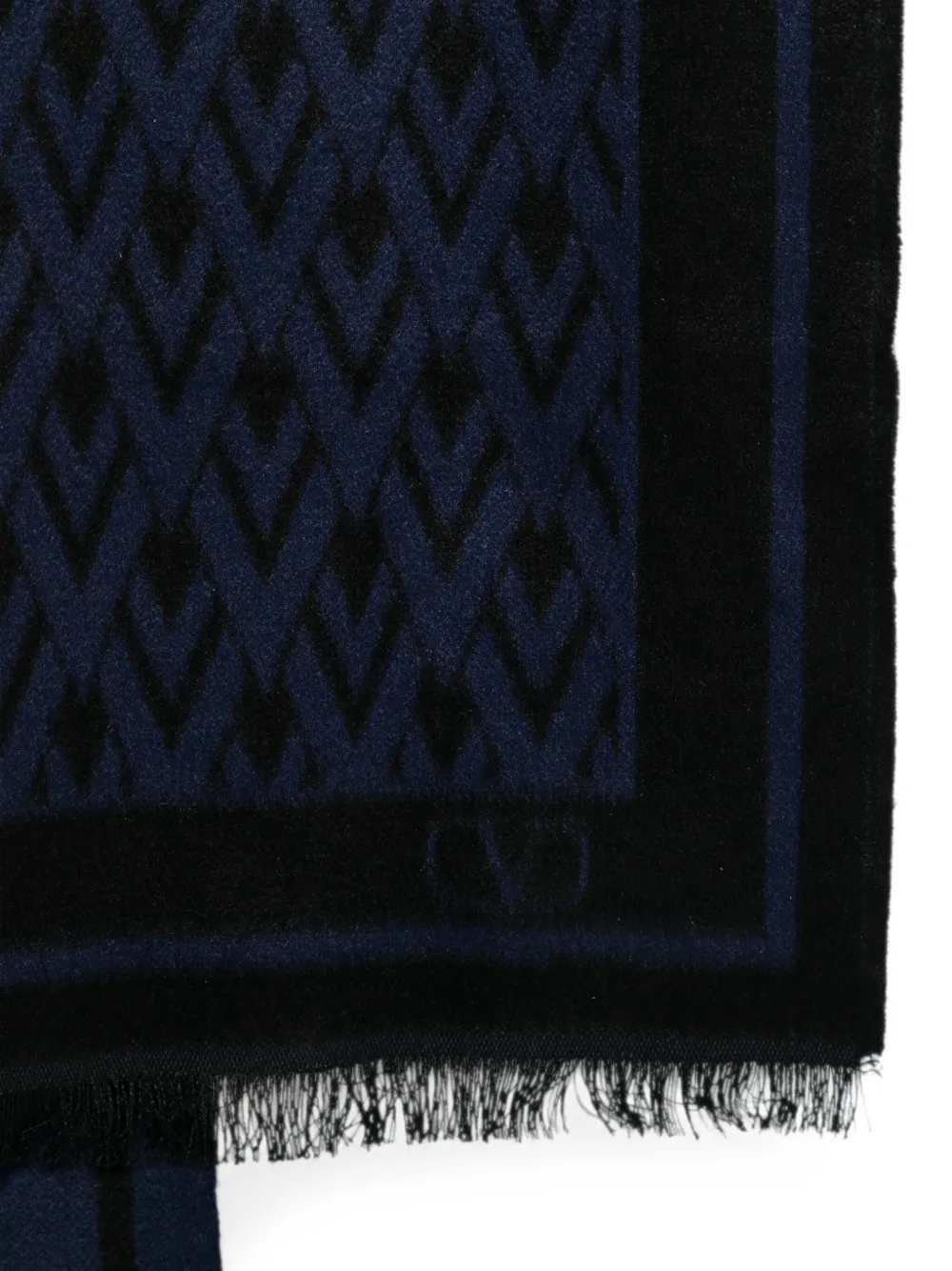 Valentino Garavani Sjaal met VLogo-print en franje Blauw