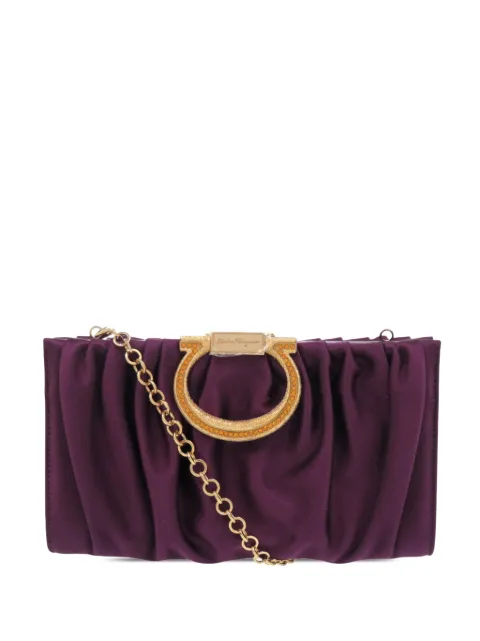 Ferragamo Pre-Owned 2010-2026 Satin Gancini Clutch with Chain shoulder bag