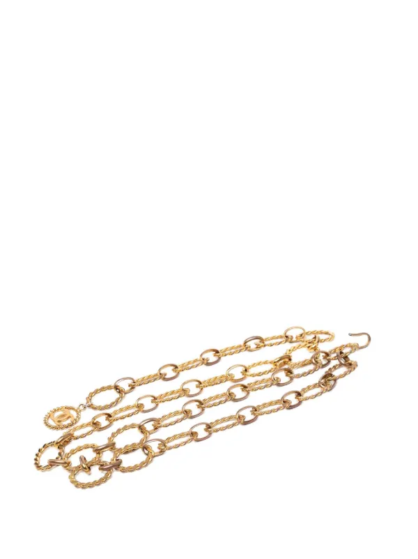 Chanel Pre-owned 1980-1990 Gold Plated CC Medallion Chain Link Belt
