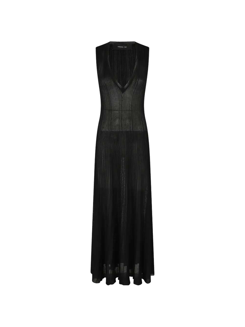 Federica Tosi plissé ribbed-knit dress - Nero