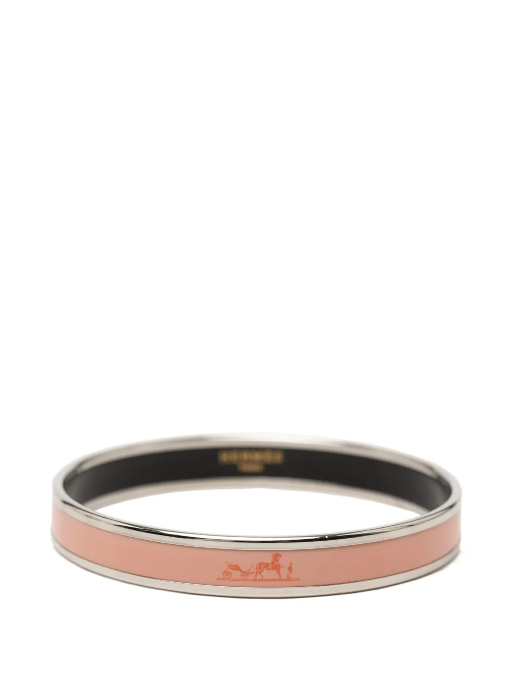 Hermès Pre-Owned 1980-2000 Narrow Caleche Enamel Bangle 65 costume bracelet - Pink