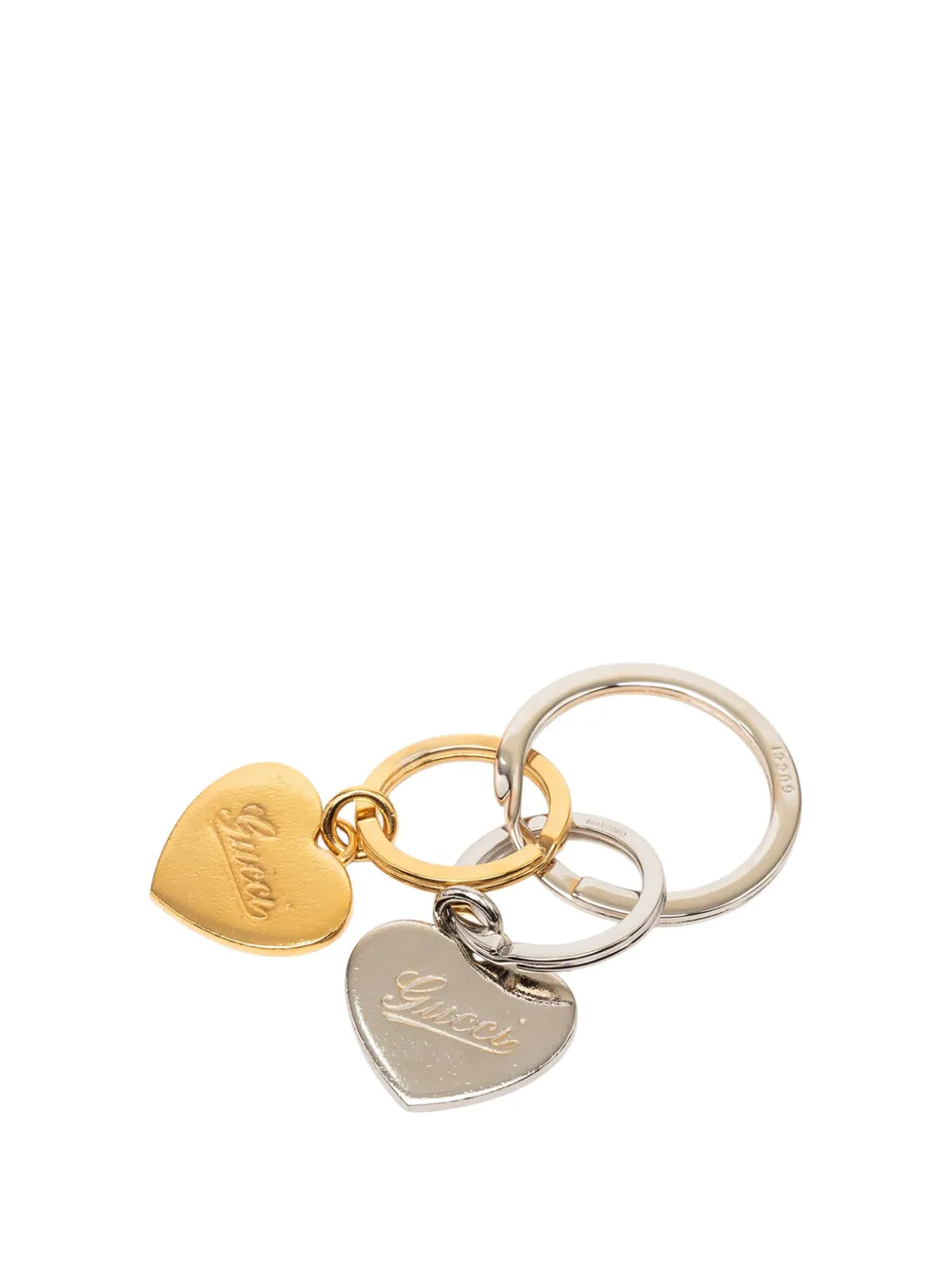 Gucci Pre-Owned 2009 Gold Plated and Brass Double Heart Ring key chain