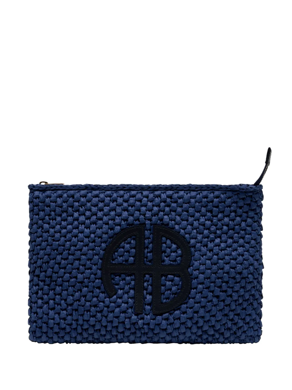 ANINE BING Rio logo-patch clutch bag - Blu