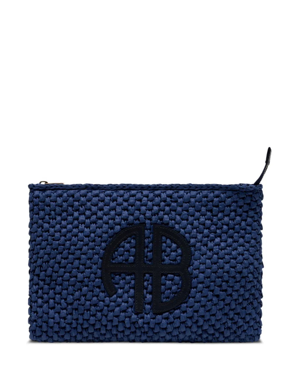ANINE BING Rio logo-patch clutch bag - Blu