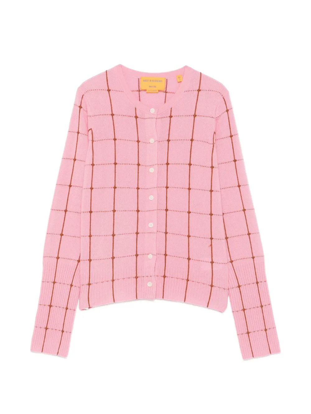 Guest In Residence Cardigan a quadri - Rosa