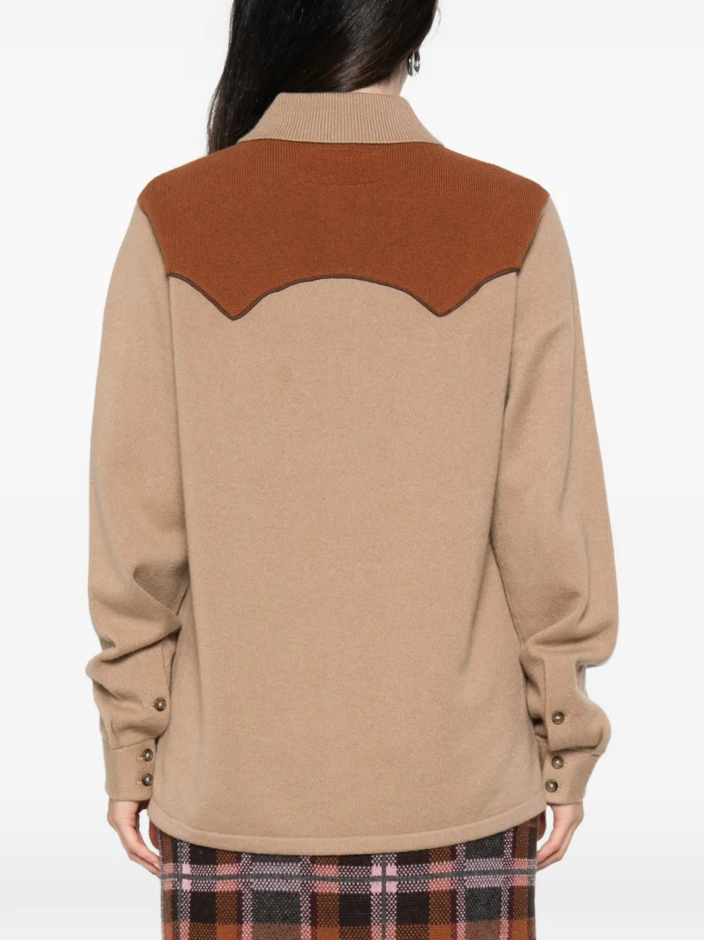 Guest In Residence Blouse in cowboystijl met vlakken Beige
