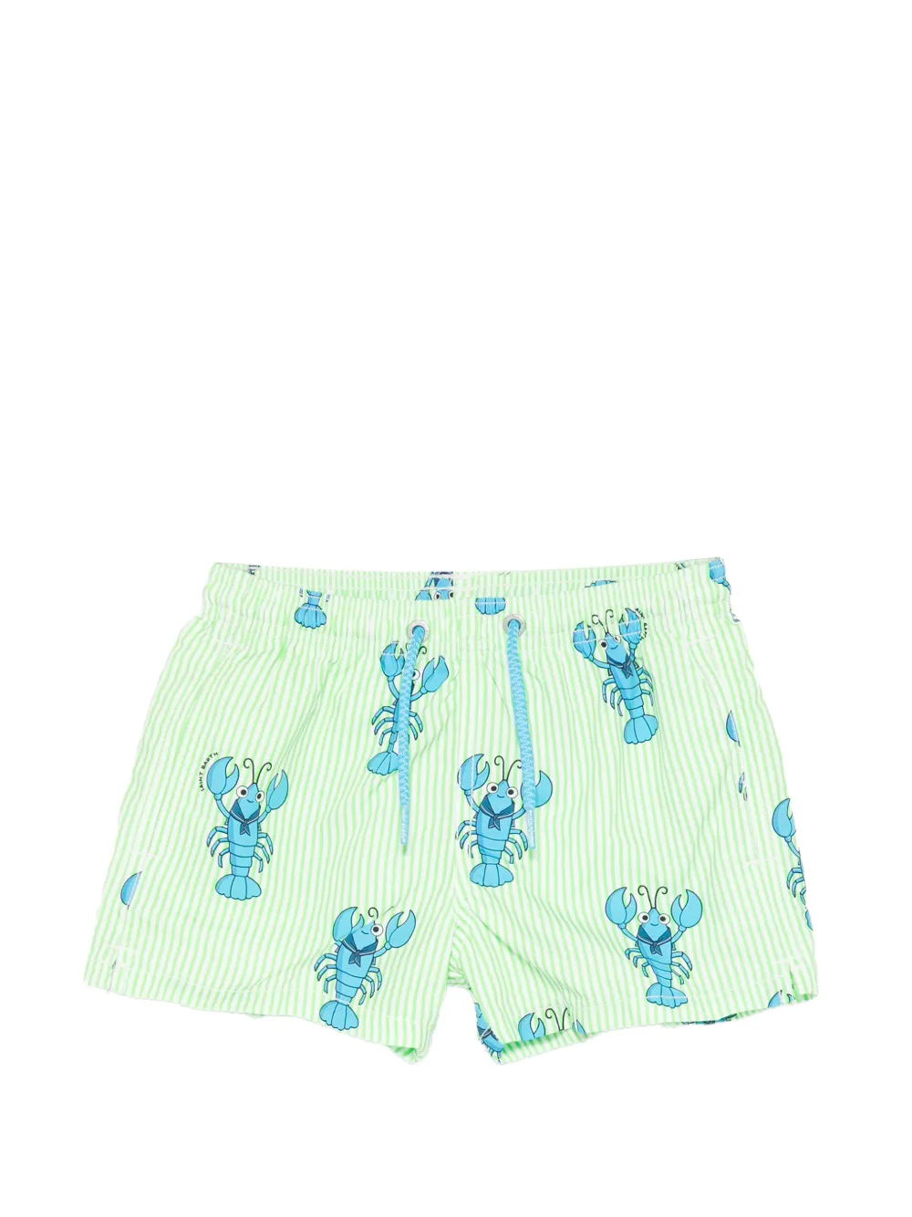 MC2 Saint Barth Kids short de bain Jean rayé à imprimé homard - Vert MC2 Saint Barth Kids short de bain Jean rayé à imprimé homard - Vert