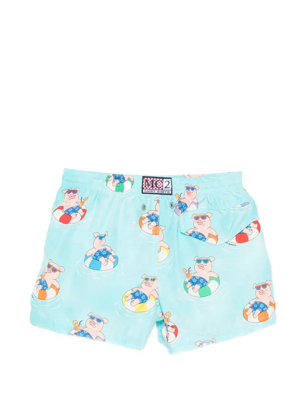 MC2 Saint Barth Kids Jean Lighting zwembroek met trekkoord Blauw