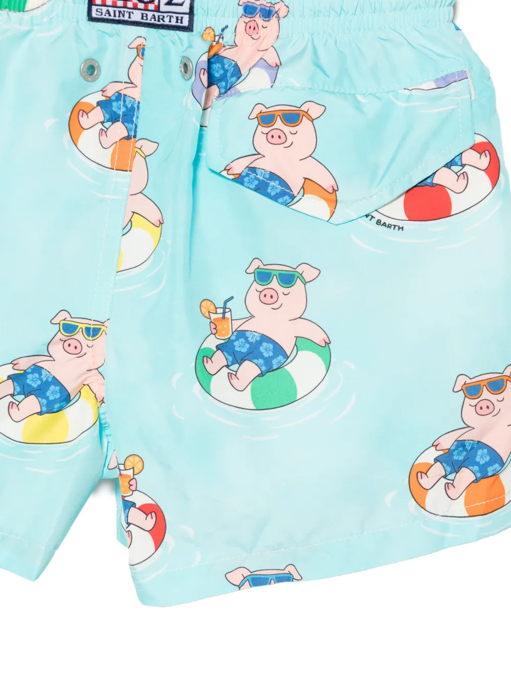 MC2 Saint Barth Kids Jean Lighting zwembroek met trekkoord Blauw