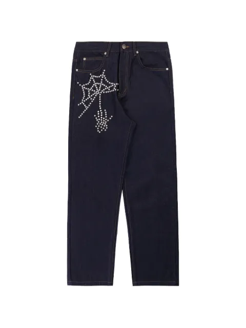 Boredom Kills Spider stud-embellished jeans