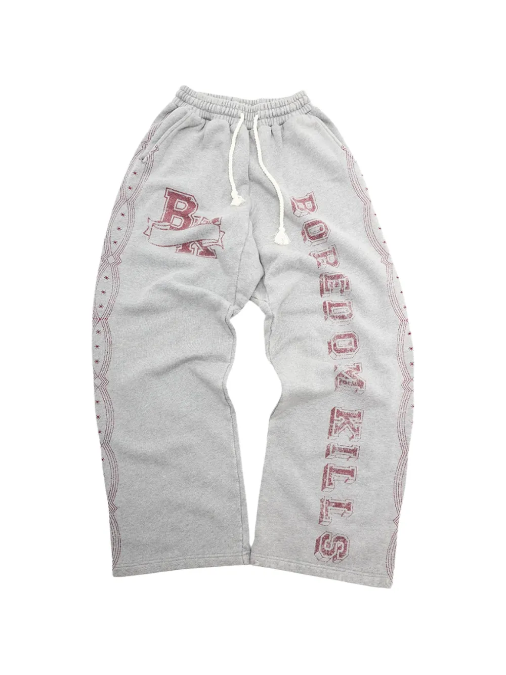 Boredom Kills Collegiate logo-print track pants - Grigio