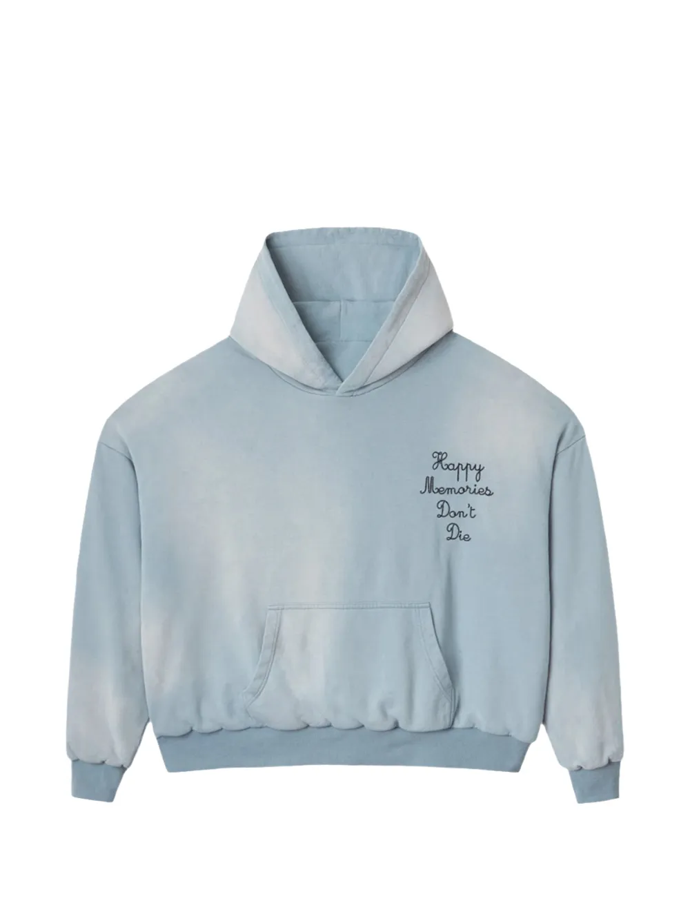 Happy Memories Don't Die 2-Ply hoodie met borduurwerk Blauw