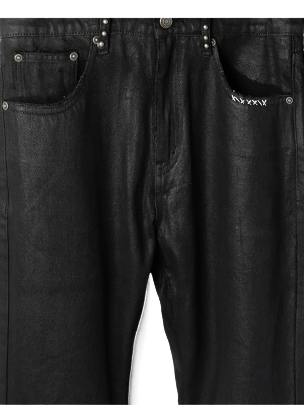  Vague Studios Waxed Bootcut Jeans - Negro 