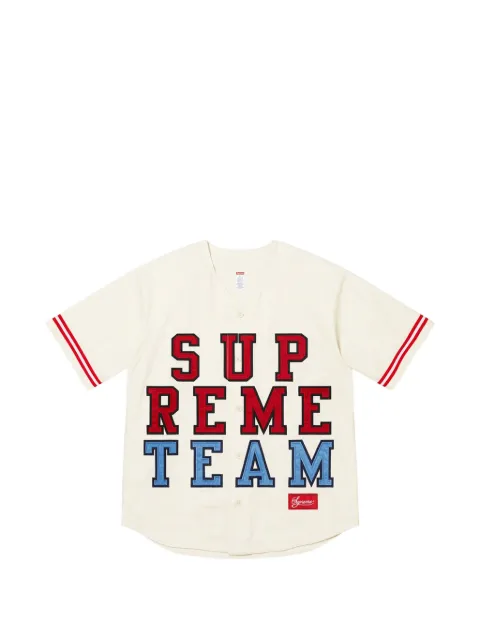 Supreme logo-appliqué baseball jersey