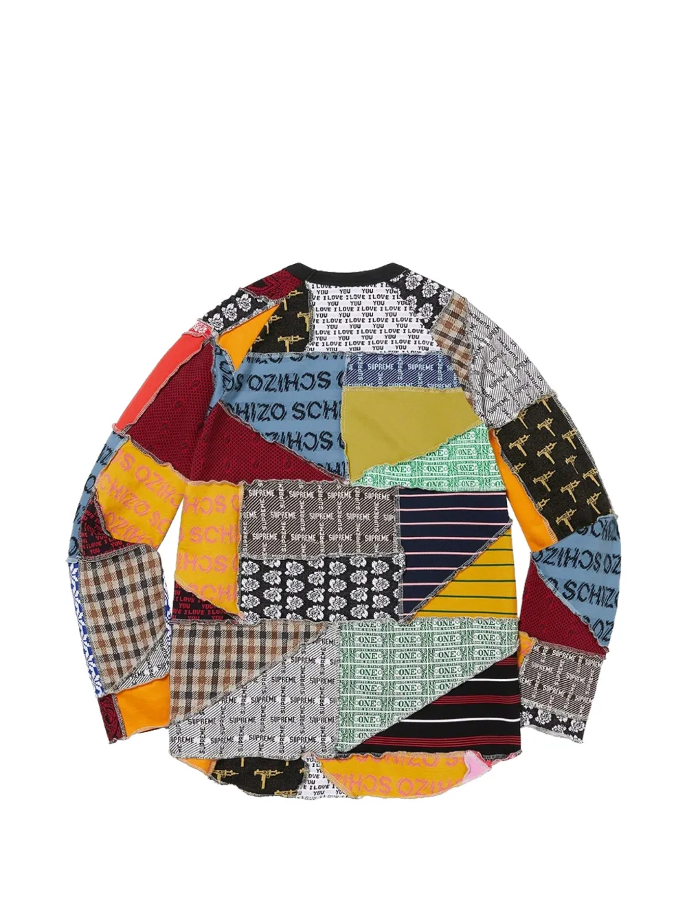 Supreme T-shirt met patchwork jacquard en lange mouwen Oranje