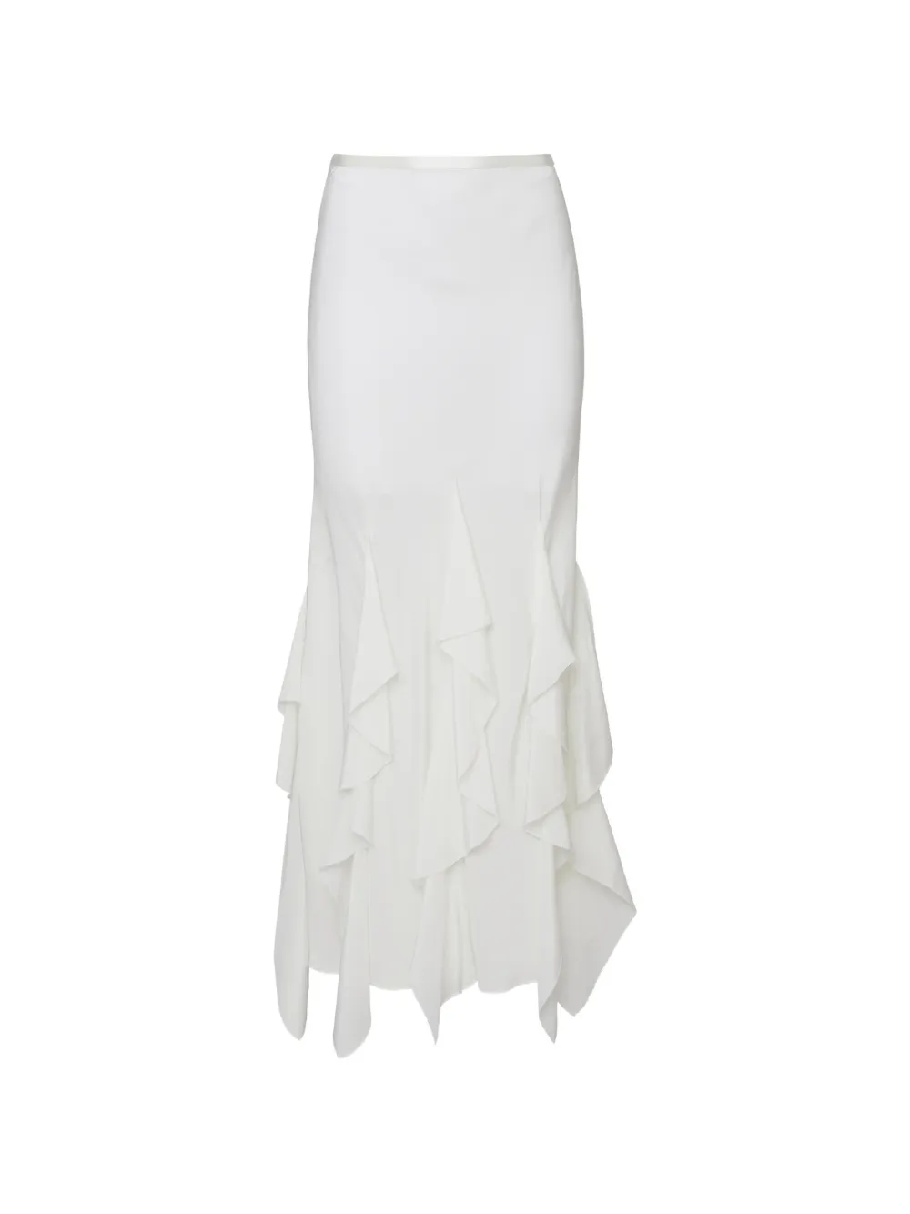 Fleur Du Mal Eva ruffled maxi skirt in White