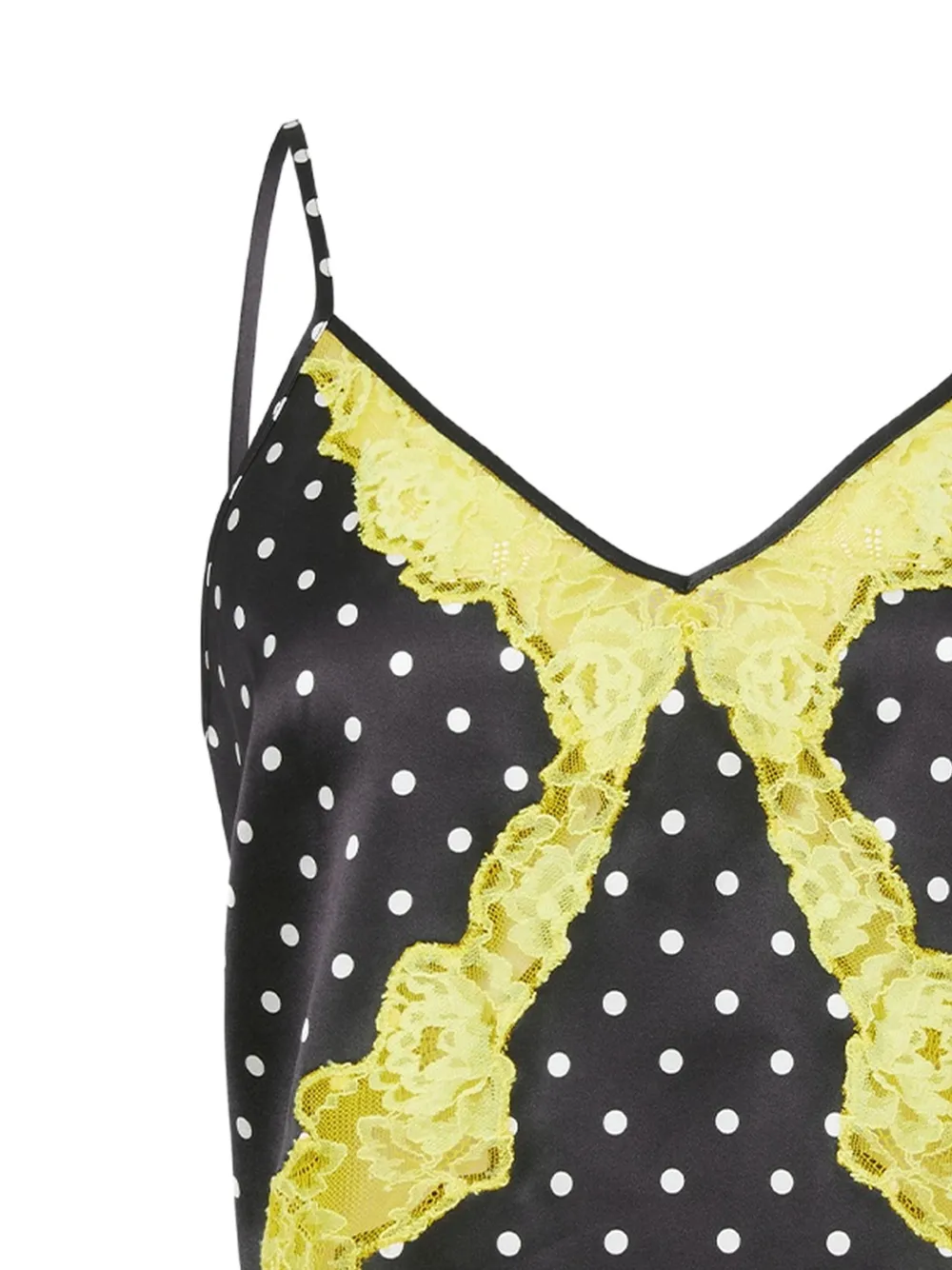 Fleur Du Mal Juliet top met kanten afwerking en stippen Zwart