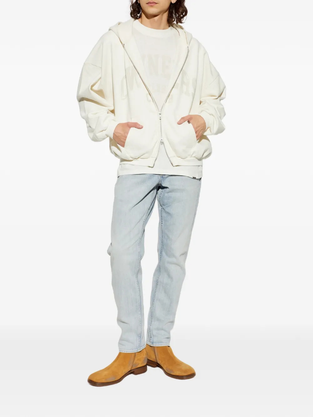 Represent Owners Club hoodie met rits Beige