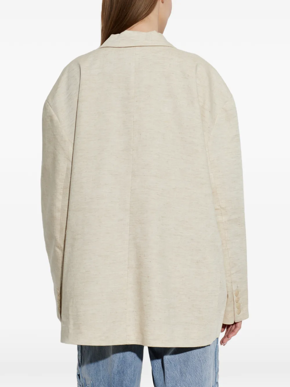 Gestuz Riava jack met enkele rij knopen Beige