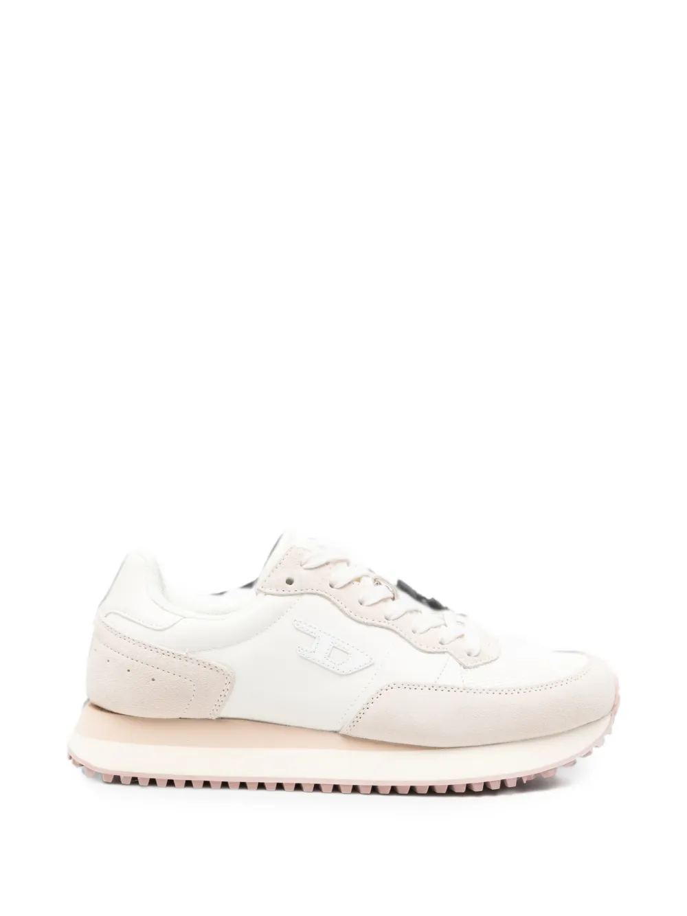 Diesel logo-patch panelled sneakers - Nude