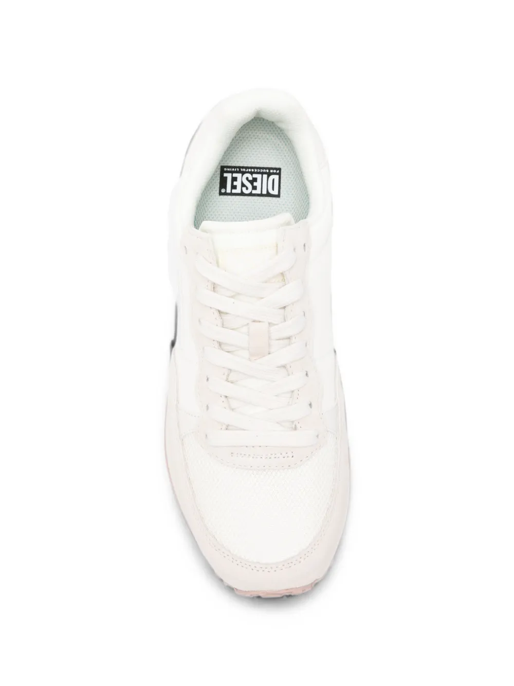 Diesel logo-patch panelled sneakers Beige