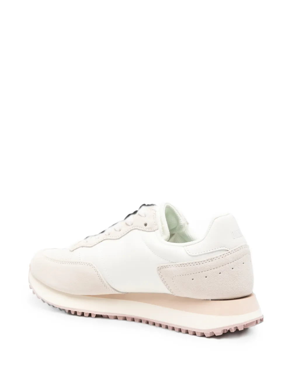 Diesel logo-patch panelled sneakers Beige