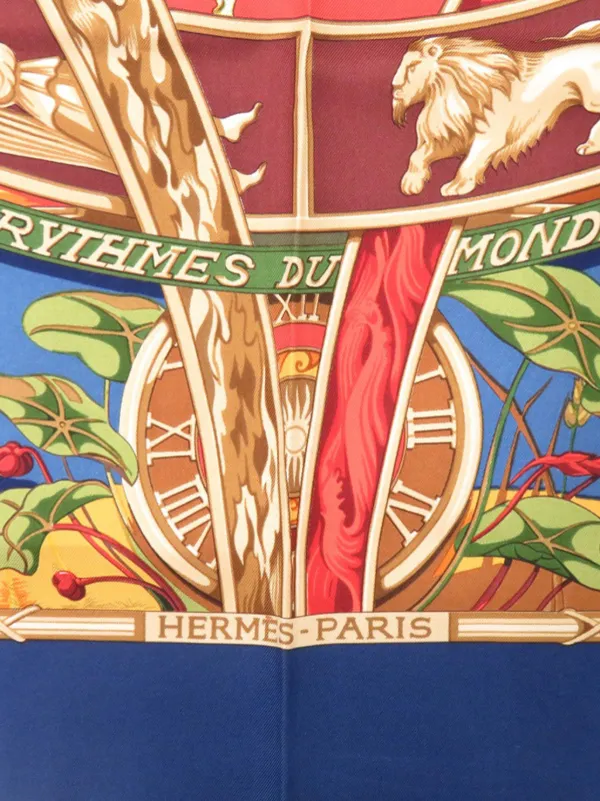 Hermès Pre-Owned 2000-2025 Rythmes Du Monde 90 シルクスカーフ