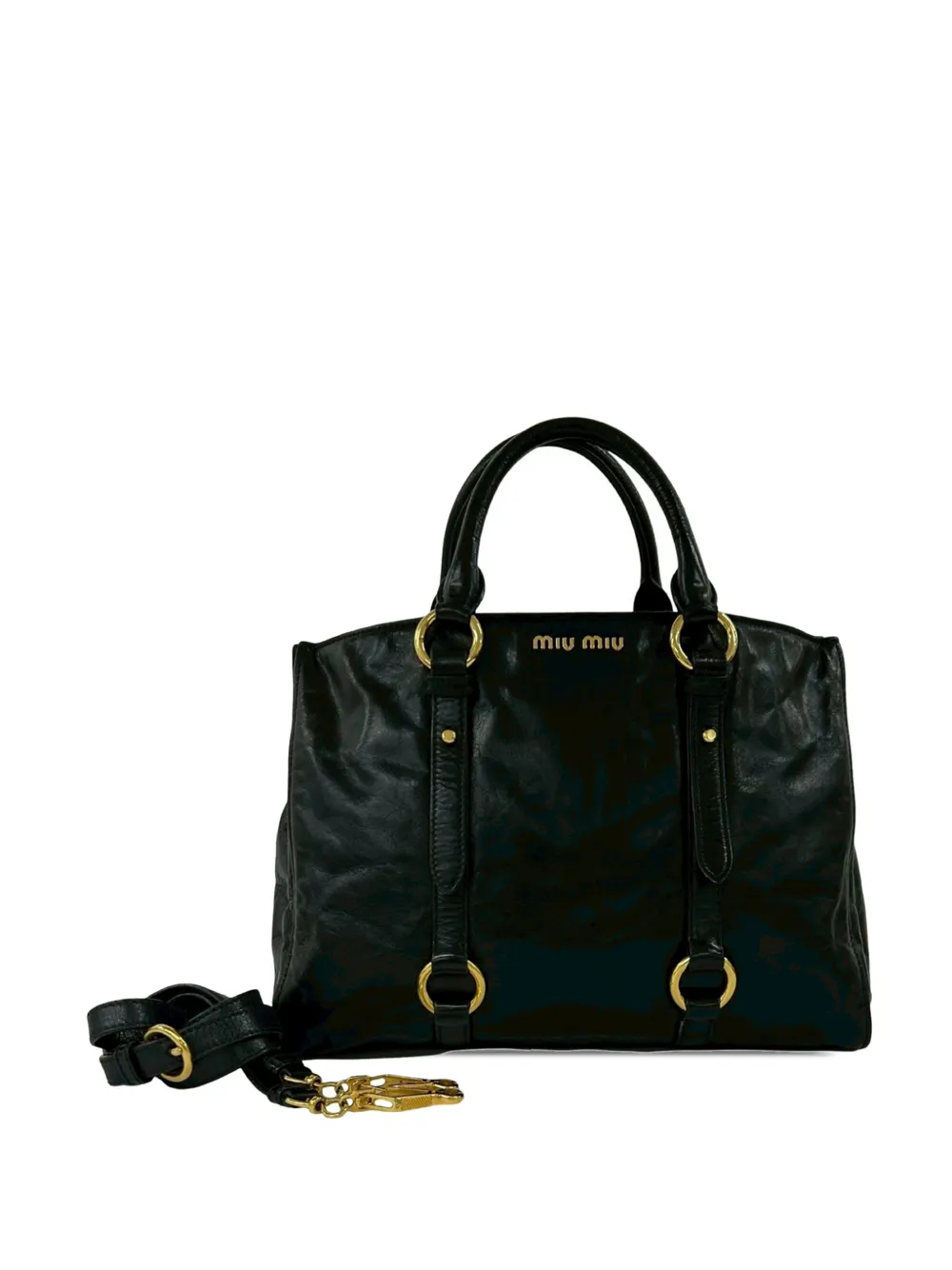 Miu Miu Pre-Owned 2000-2010 Vitello Lux satchel - Nero