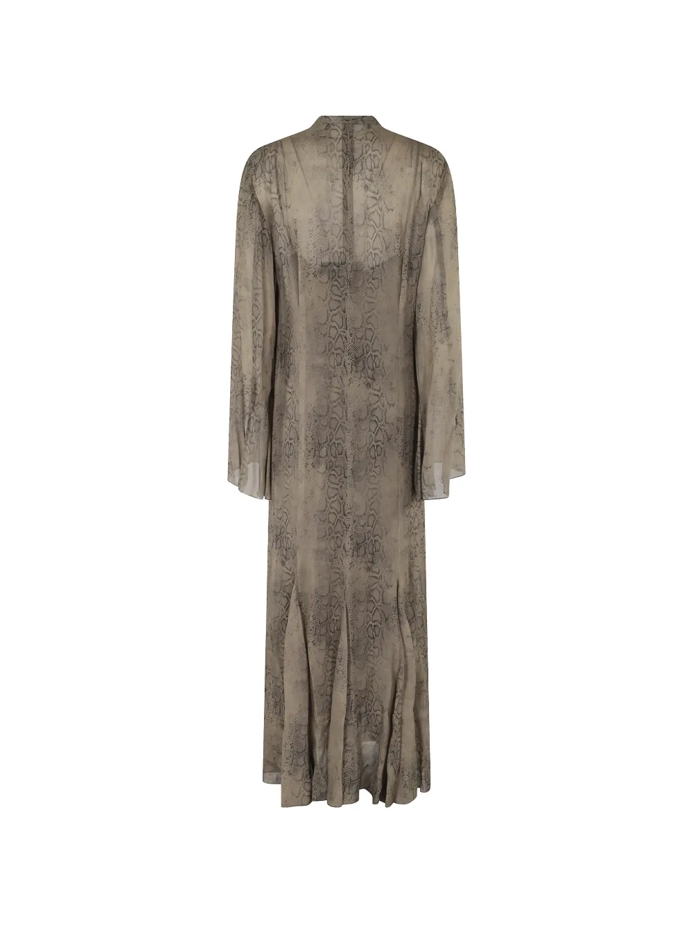 Federica Tosi Georgette jurk met pythonprint Beige