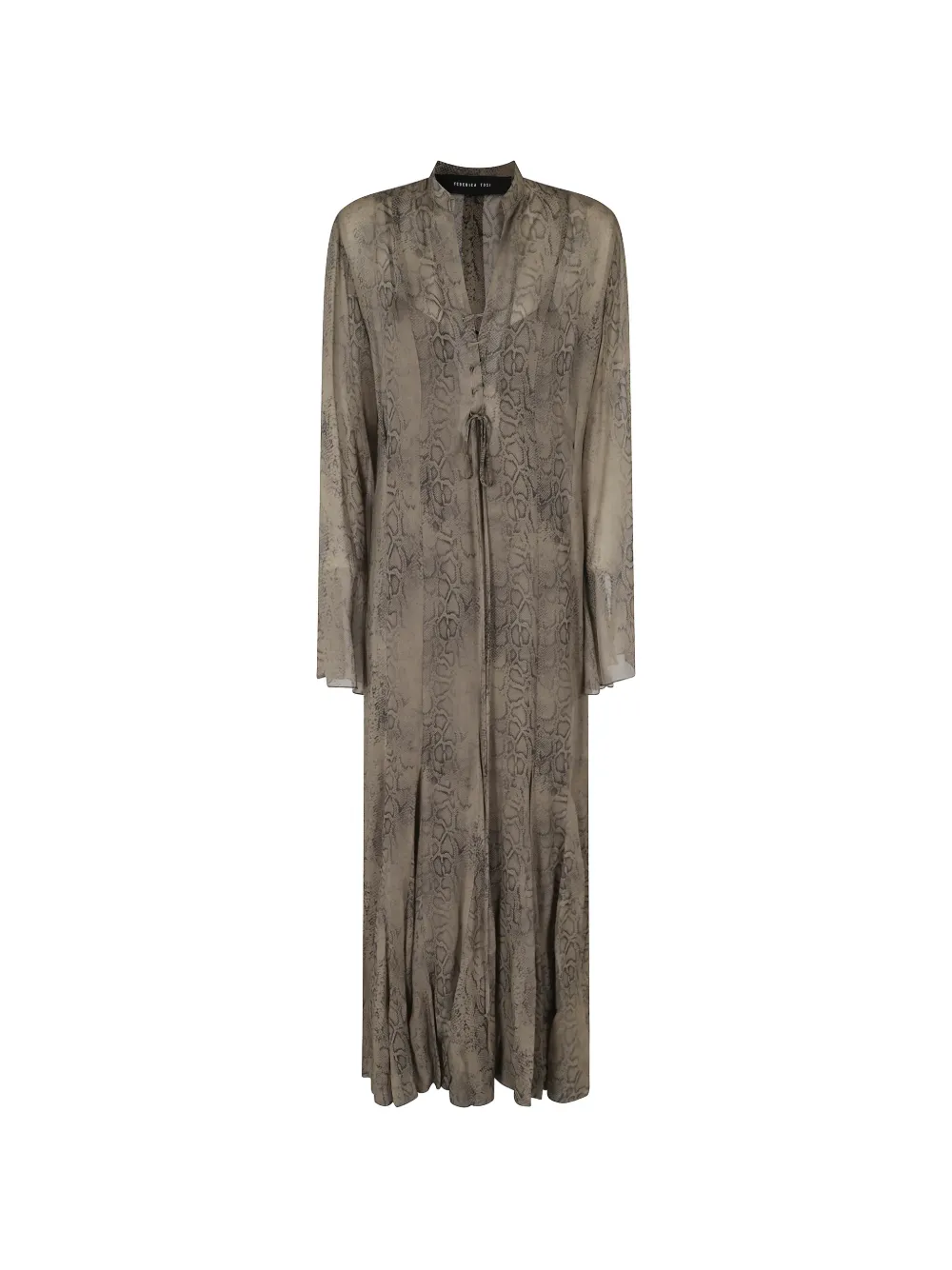 Federica Tosi python-print georgette dress - Toni neutri