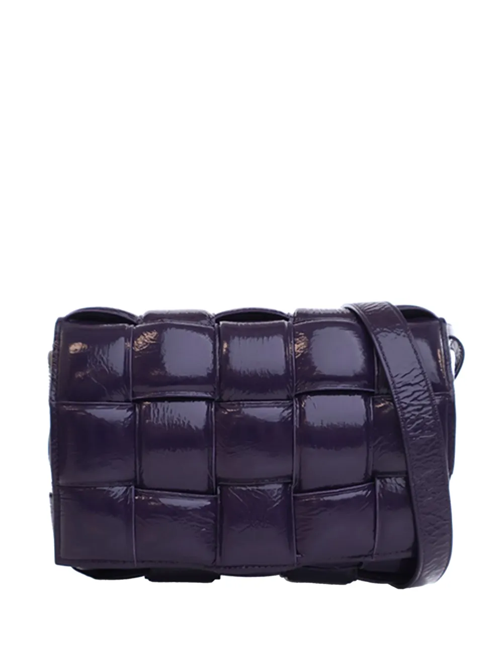 Bottega Veneta Pre-Owned 2012-2026 Patent Intrecciato Padded Cassette crossbody bag - Violett