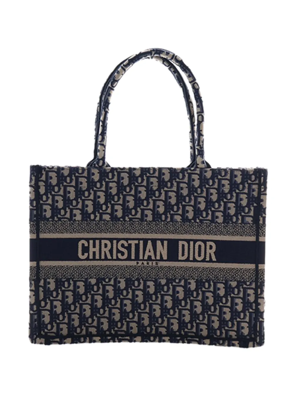 Christian Dior Pre-Owned 2024 Medium Oblique Embroidered Canvas Book tote bag - Blu