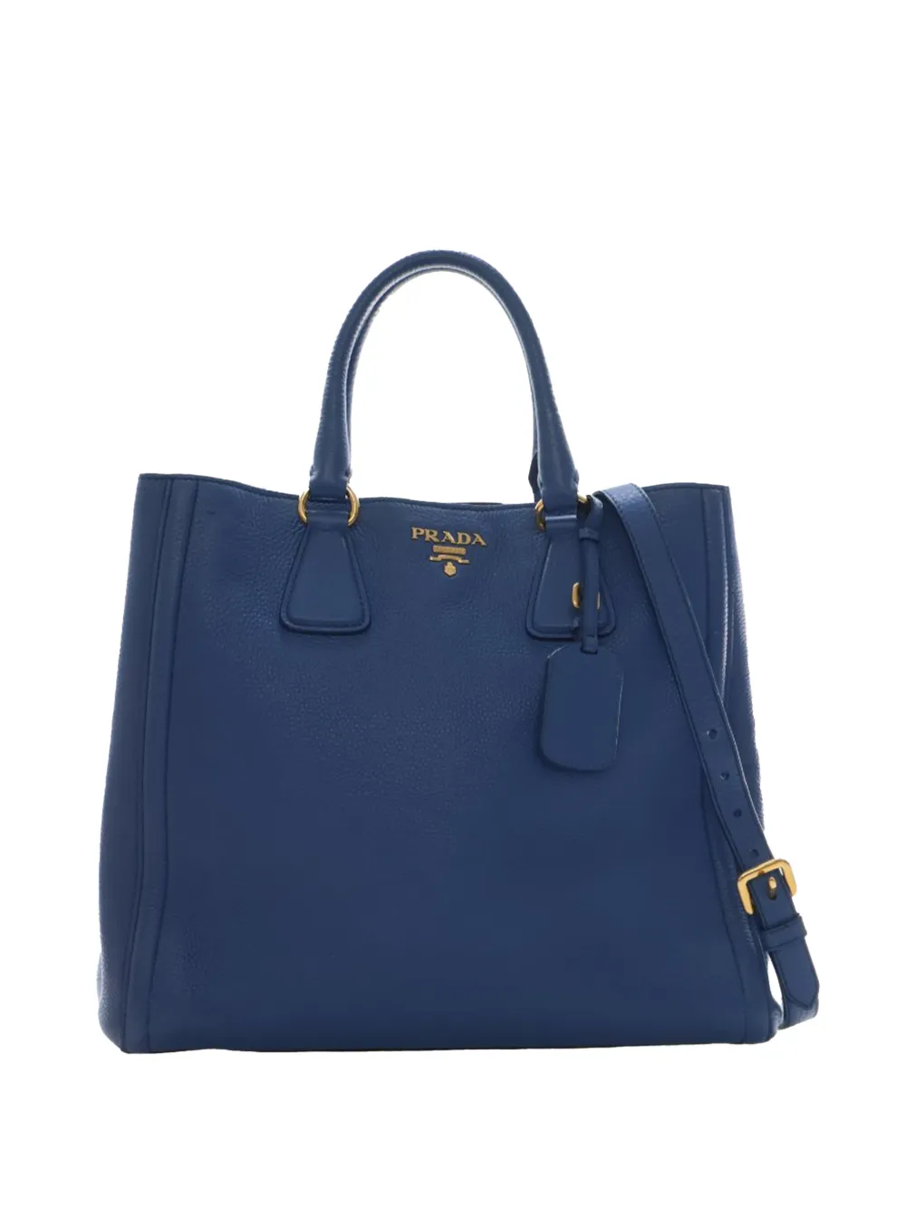 Prada Pre-Owned 2000-2026 Vitello Daino Open Convertible Tote satchel - Blu