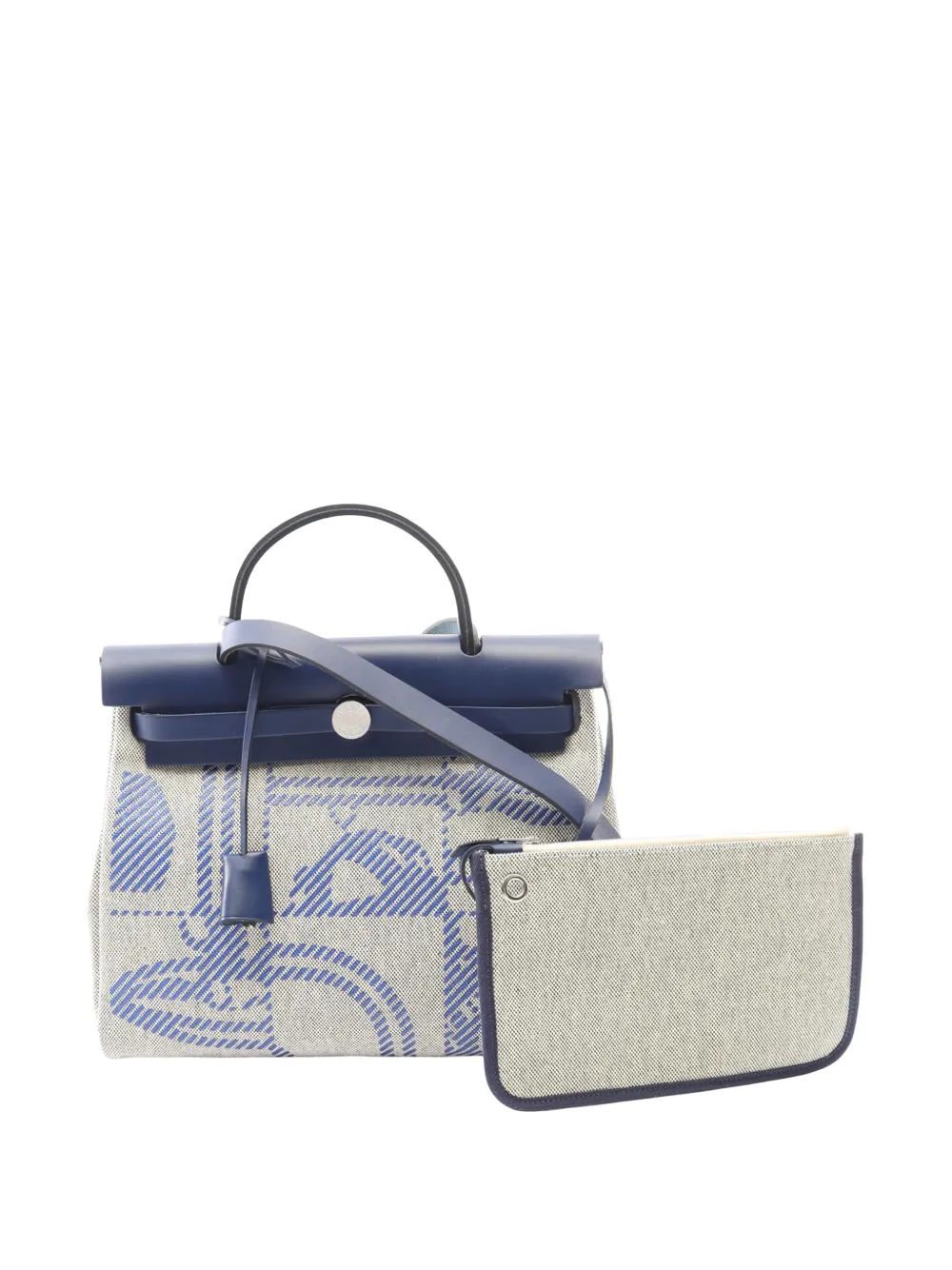 Hermès Pre-Owned 2021 Toile H and Vache Hunter Brides de Gala Herbag Zip 31 satchel - Grigio