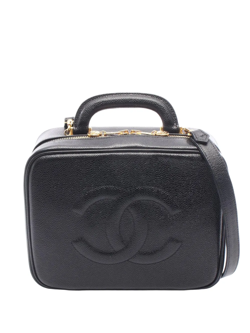 CHANEL Pre-Owned 1996-1997 CC Caviar Vanity Case satchel - Nero