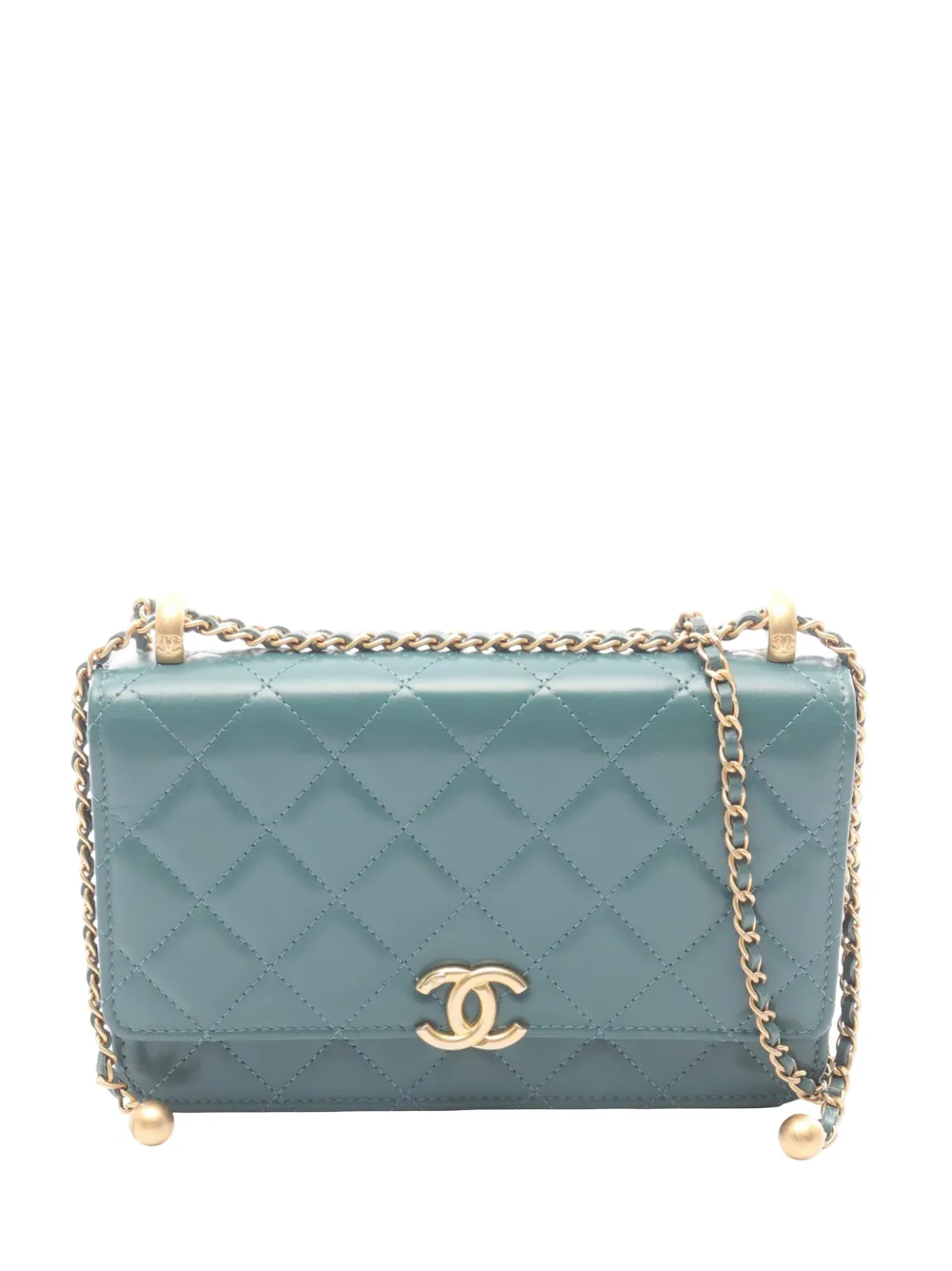 CHANEL Pre-Owned 2021-2026 Mini Quilted Calfskin Perfect Fit Flap crossbody bag - Verde