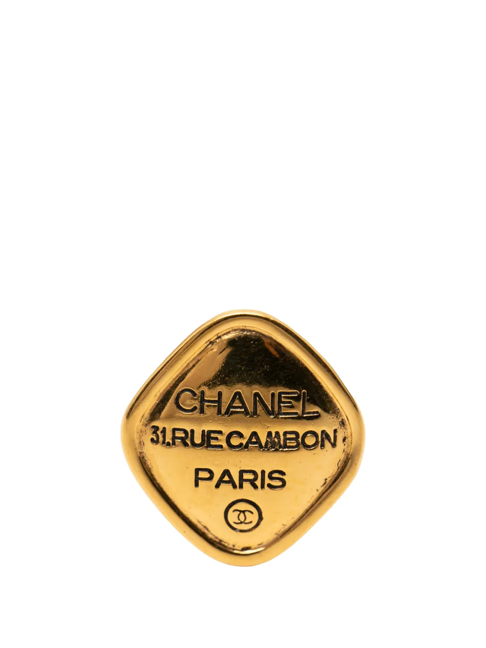 CHANEL Pre-Owned 1970-1980 Gold Plated 31 Rue Cambon Diamond Brooch costume brooch - Oro